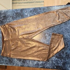 Joe Fresh Copper Metallic Leggings LG